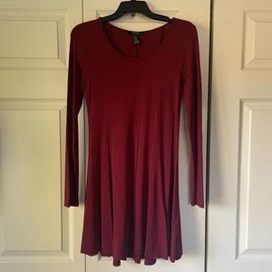 Maroon Tight Fitting Forever 21 Dress